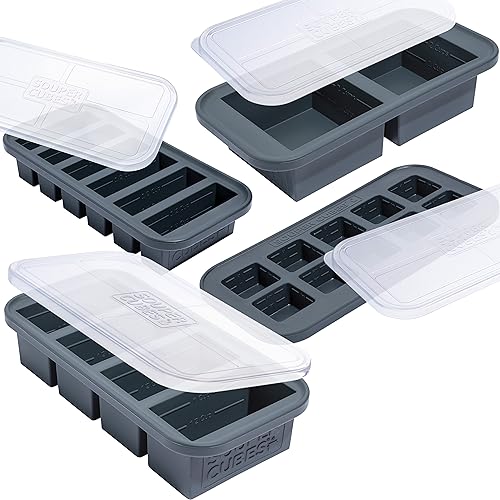 Souper Cubes Silicone Freezer Molds Gift Set, Charcoal
