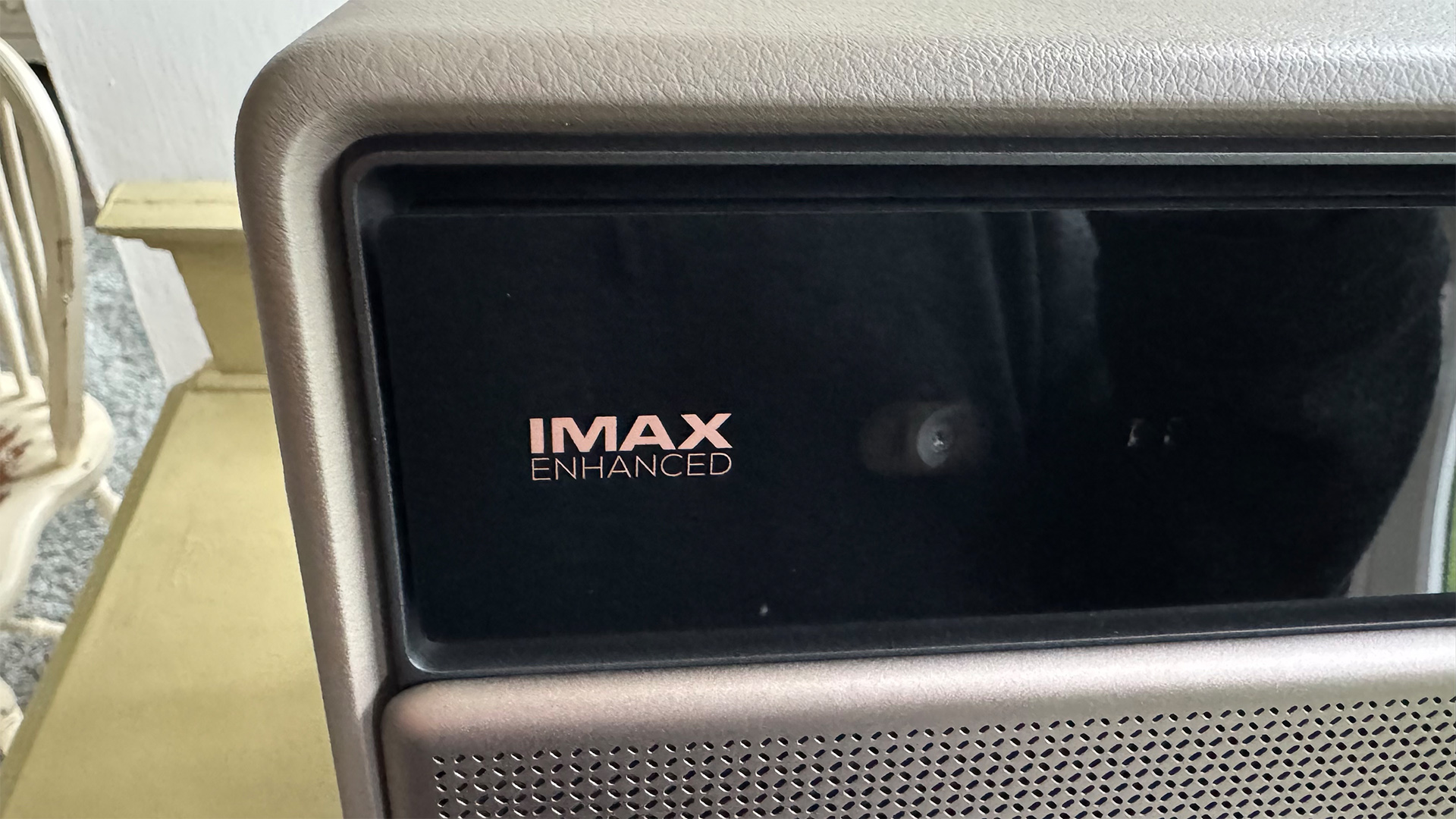Xgimi Horizon 20 Max home cinema projector top left corner showing IMAX Enhanced logo