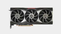 AMD Radeon RX 6900 XT reference graphics card shot from above on a blank background