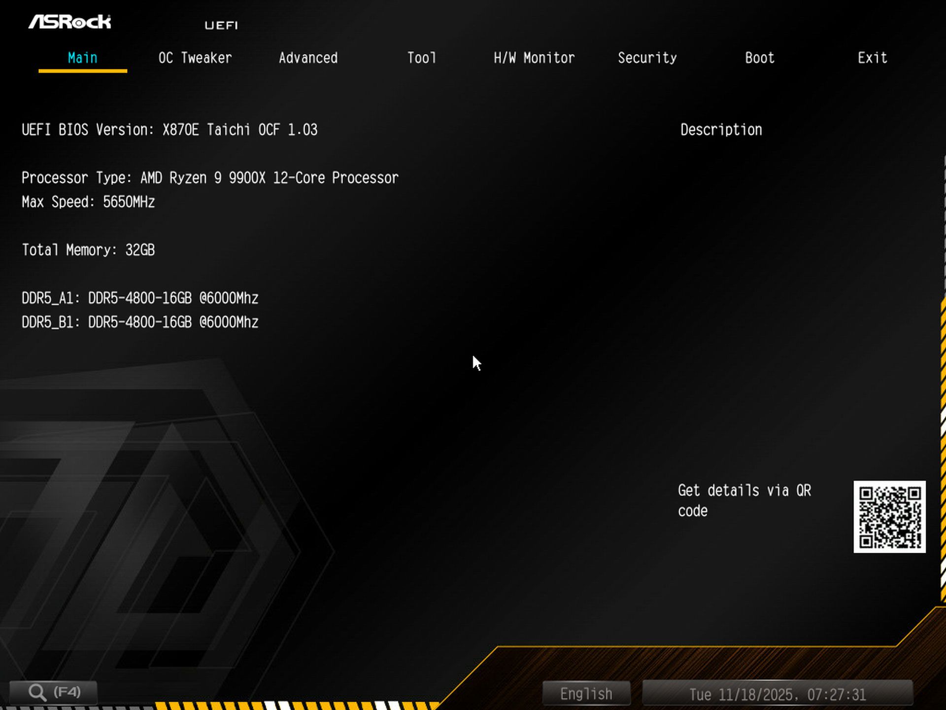 ASRock X870E Taichi OCF - BIOS