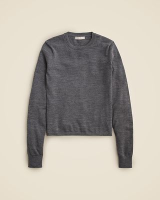 Carolyn Fitted Crewneck Sweater in Merino Wool