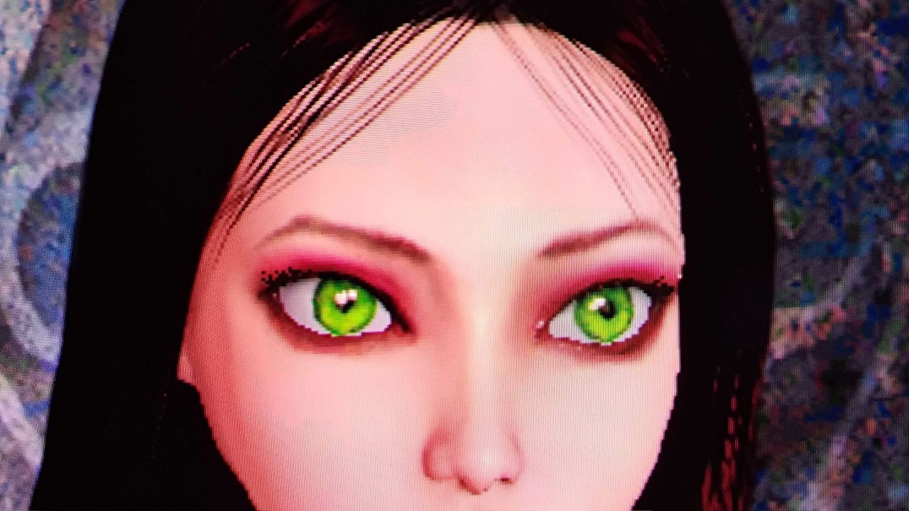 Closeup of Alice: Madness Returns character model with mClassic switched off on Xbox 360