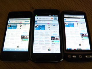 HTC desire vs iphone 4 vs samsung galaxy s