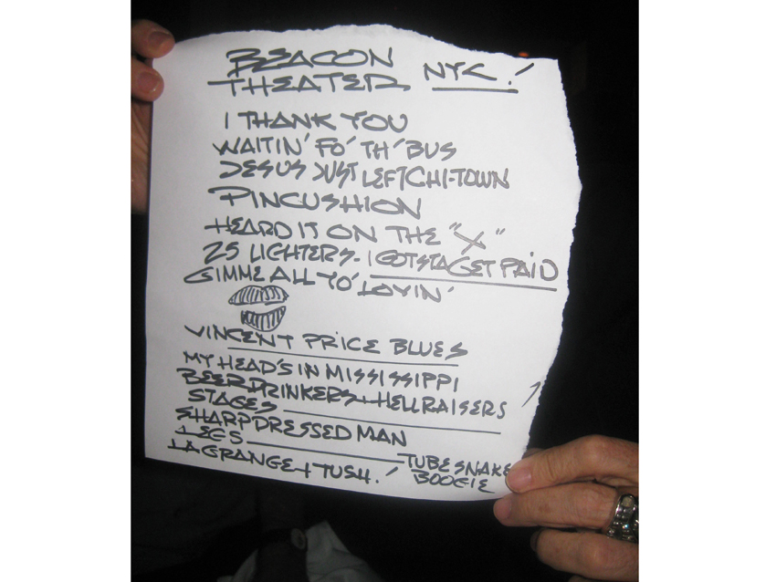 The setlist