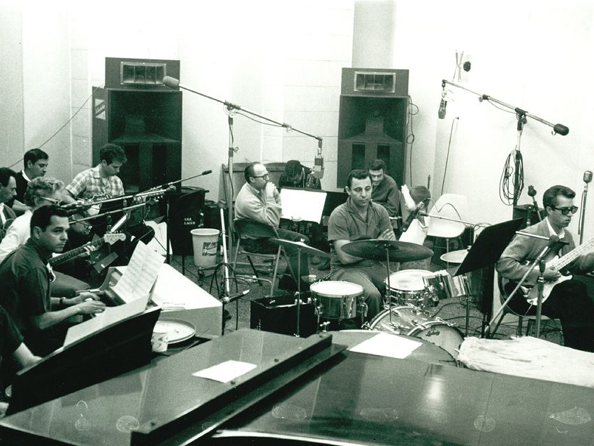 Drummer Hal Blaine in the center of a musical universe: a Phil Spector session
