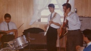 Carlos Santana (center) with bandmates Danny Haro and Gus Rodriguez, 1964.