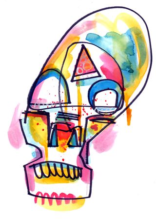 Here's a skull image that Jon Burgerman has dubbed 'Crystal'
