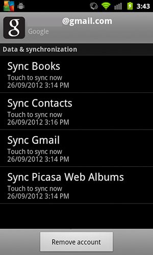 Sync settings on Android
