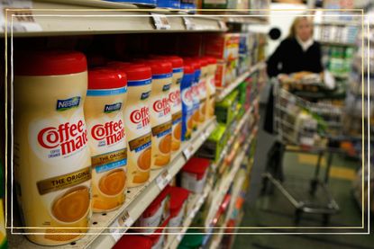 A supermarket shelf displaying Coffee Mate