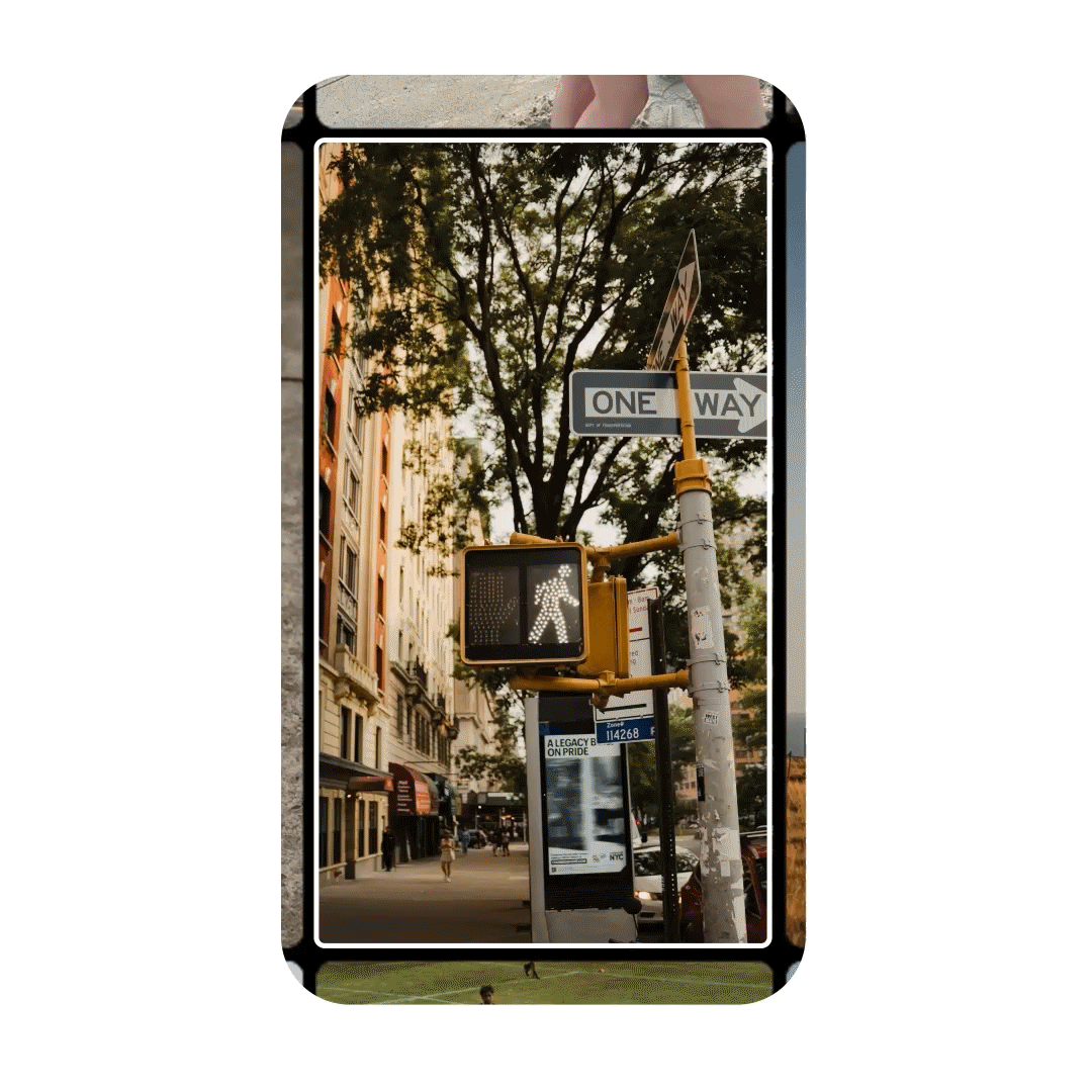 A GIF shows the results from the photo to video tool inside YouTube Shorts