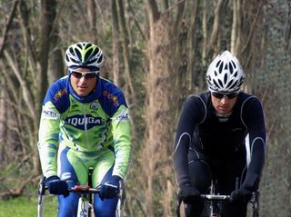 Ivan Basso was forced off-road due to the temperatures