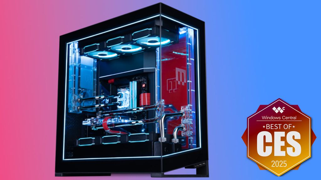 MAINGEAR APEX FORCE desktop gaming PC render shown at CES 2025.