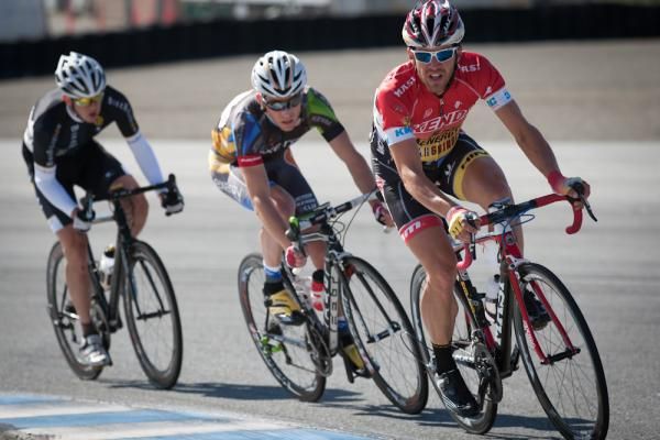 Andy Jacques-Maynes (Kenda/5 Hour Energy) leads the three-man break with Morgan Schmidt (Exergy) and Connor McCutcheon (Bike Religon) which spent more than half the race off the front.