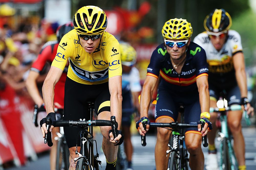 Chris Froome (Team Sky) and Alejandro Valverde (Movistar)