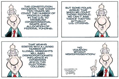 Political cartoon U.S. constitution census citizenship representation