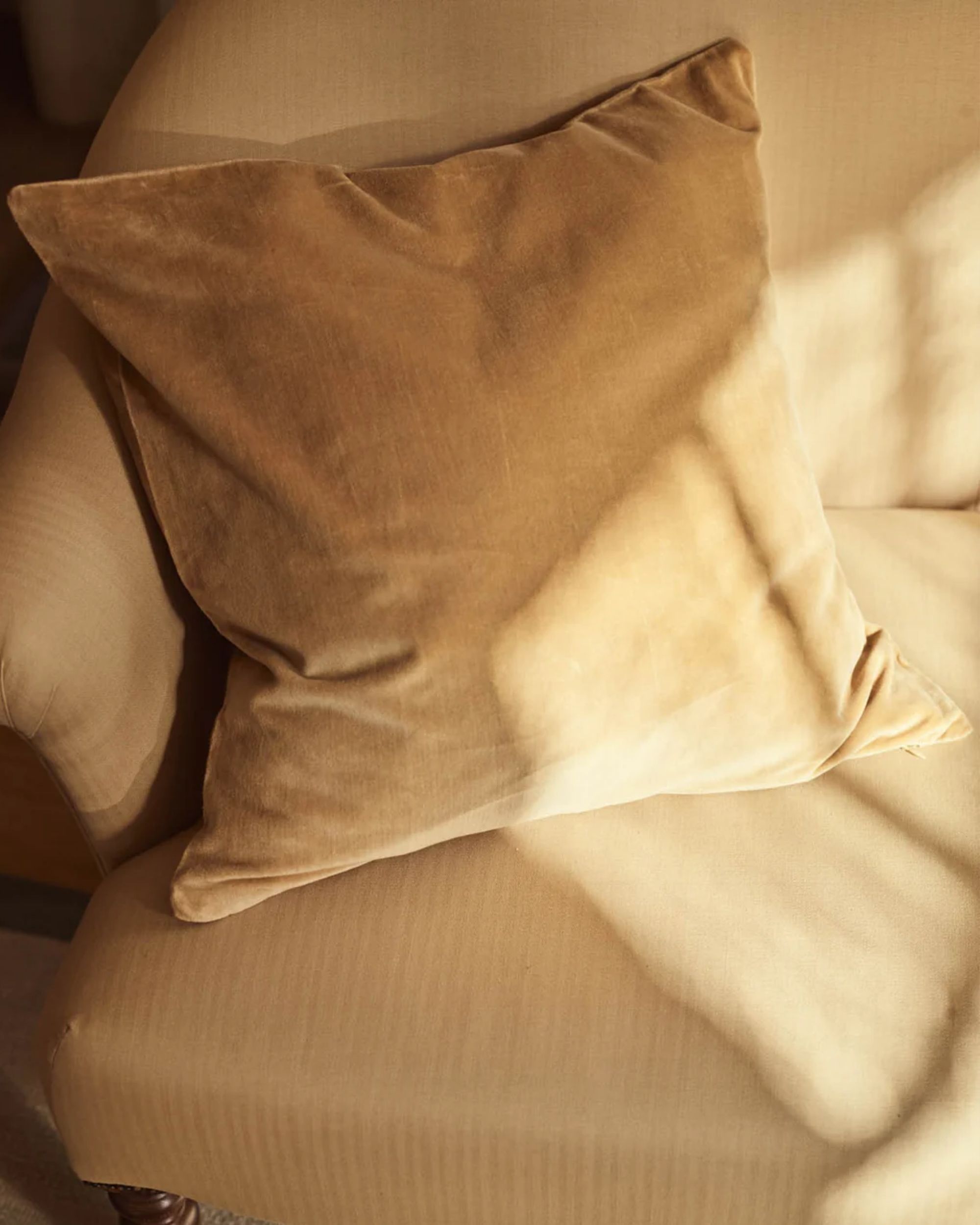 Rowen &amp;amp; Wren, Velvet Cushion, Square, Butter Yellow