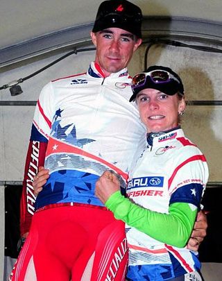 Short track series leaders Todd Wells and Heather Irmiger.