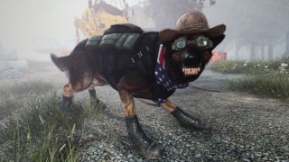 A modded Dogmeat in Fallout 4