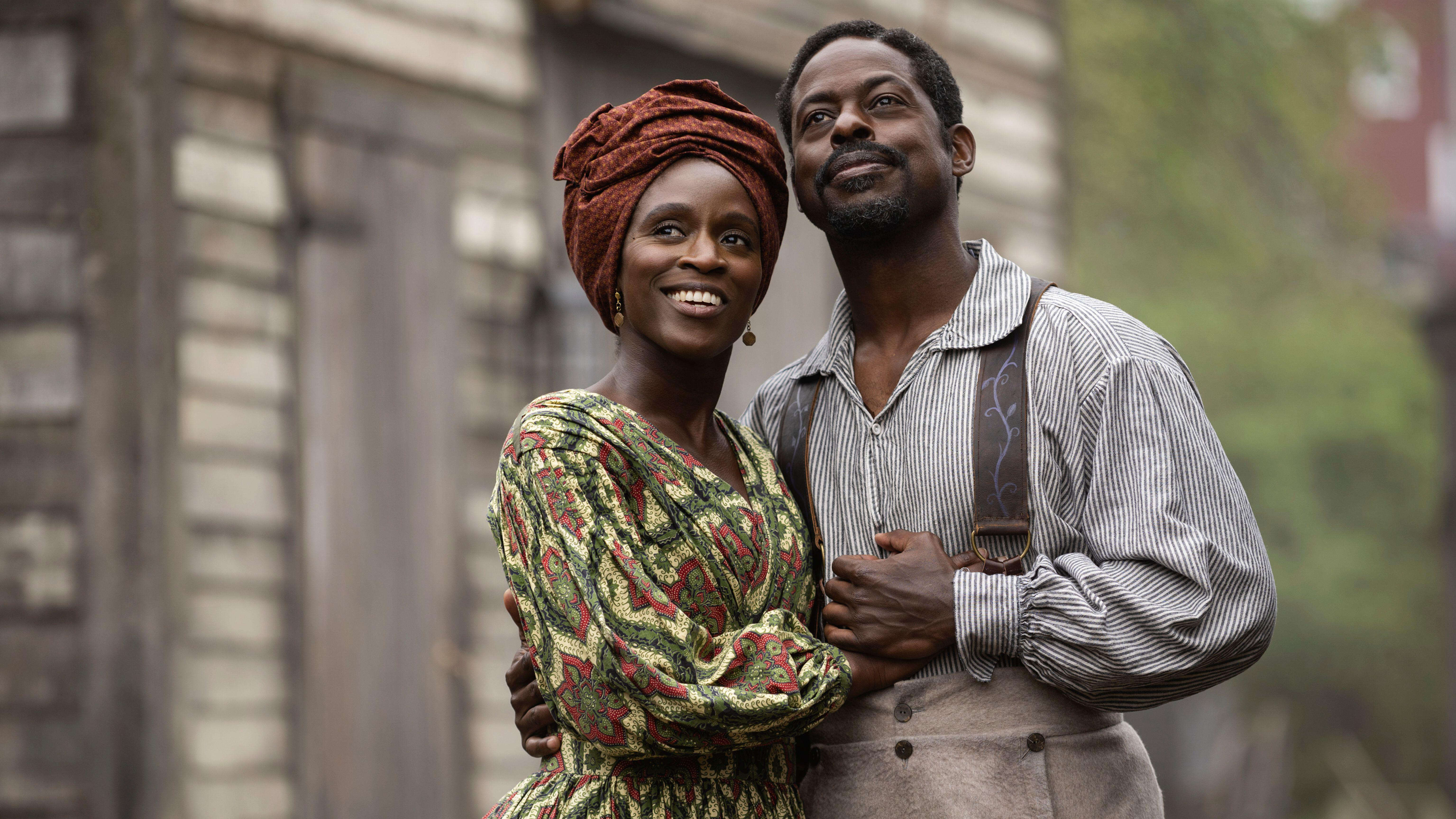 L-R: Sharon Duncan-Brewster and Sterling K Brown in a scene from Hulu's "Washington Black"