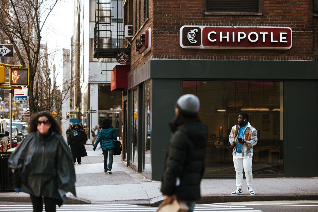 The outside of a Chipotle Mexican Grill restaurant in New York