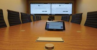 This highly secure war room is reserved for the CEO’s exclusive use; it was built completely sound proof with acoustic absorption lining the walls.