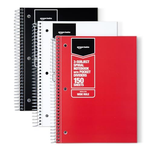 Wide Ruled Spiral Notebooks With Pocket Dividers
