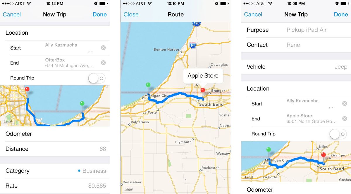 Best mileage tracking apps for iPhone Mileage Log+, Auto Miles, klicks