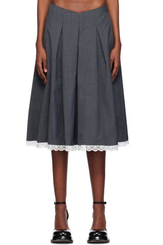 Shushu tong gray pleated skirt 