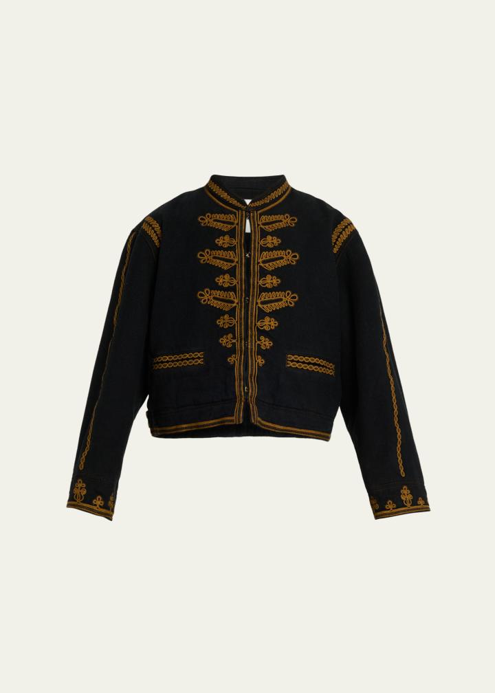 Emalia Embroidered Military-Style Jacket