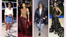 Four of Halle Berry's best style moments in a beige four-picture template