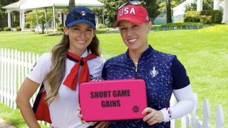 Hannah with Morgan and the Pink Putting Mirror case that will help raise funds for her Foundation