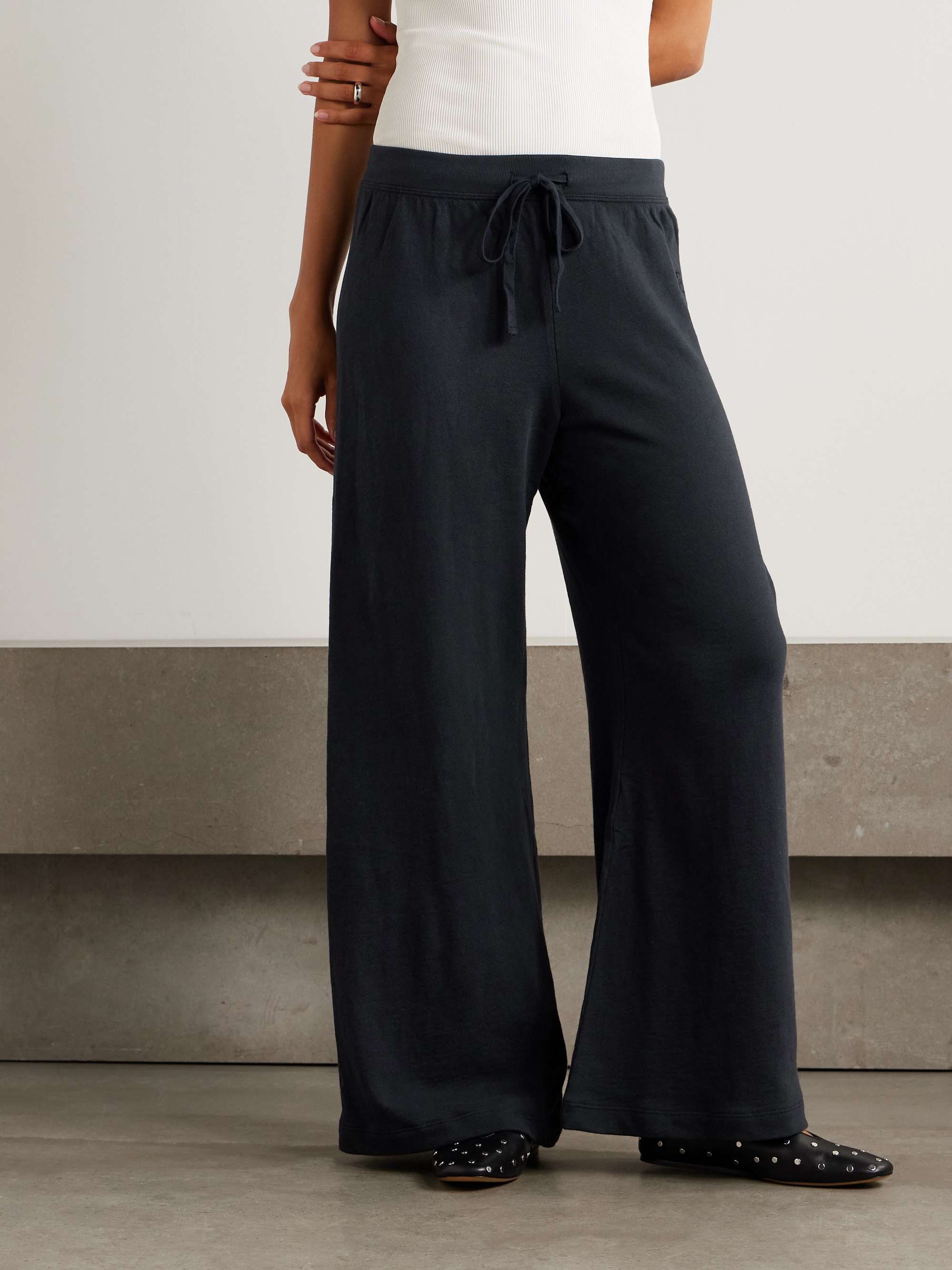 Wide-Leg Cotton-Jersey Sweatpants