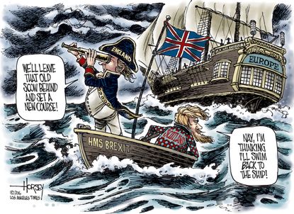 Editorial cartoon World Brexit Scotland England boat
