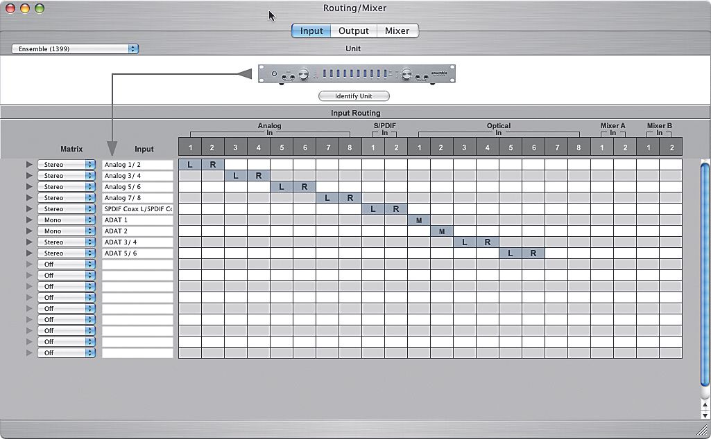 The Ensemble incorporates an onboard mixing DSP.