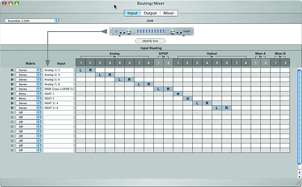 The Ensemble incorporates an onboard mixing DSP.