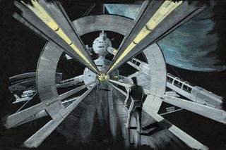 Pre-production sketch for the space station in Moonraker