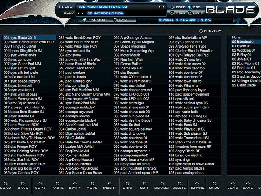 Rob Papen is a master patch programmer, and it shows in Blade's voluminous collection of presets.