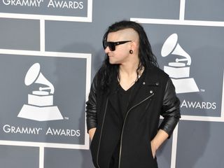 Skrillex arrives at the 2012 Grammy Awards.