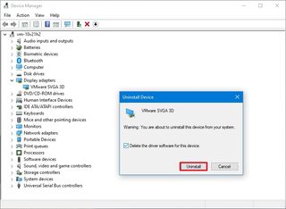Device Manager delete driver option