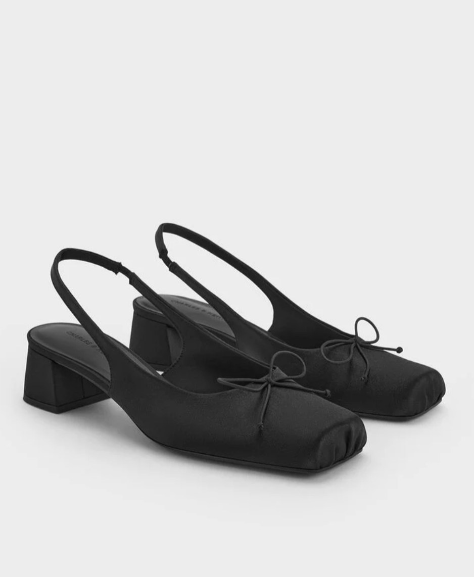 Charles &amp;amp; Keith, Sadira Satin Slingback Pumps