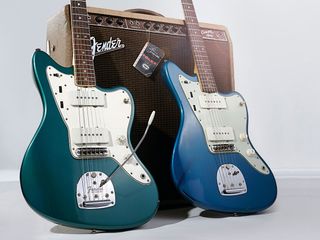 Lacquer-finished fender jazzmasters
