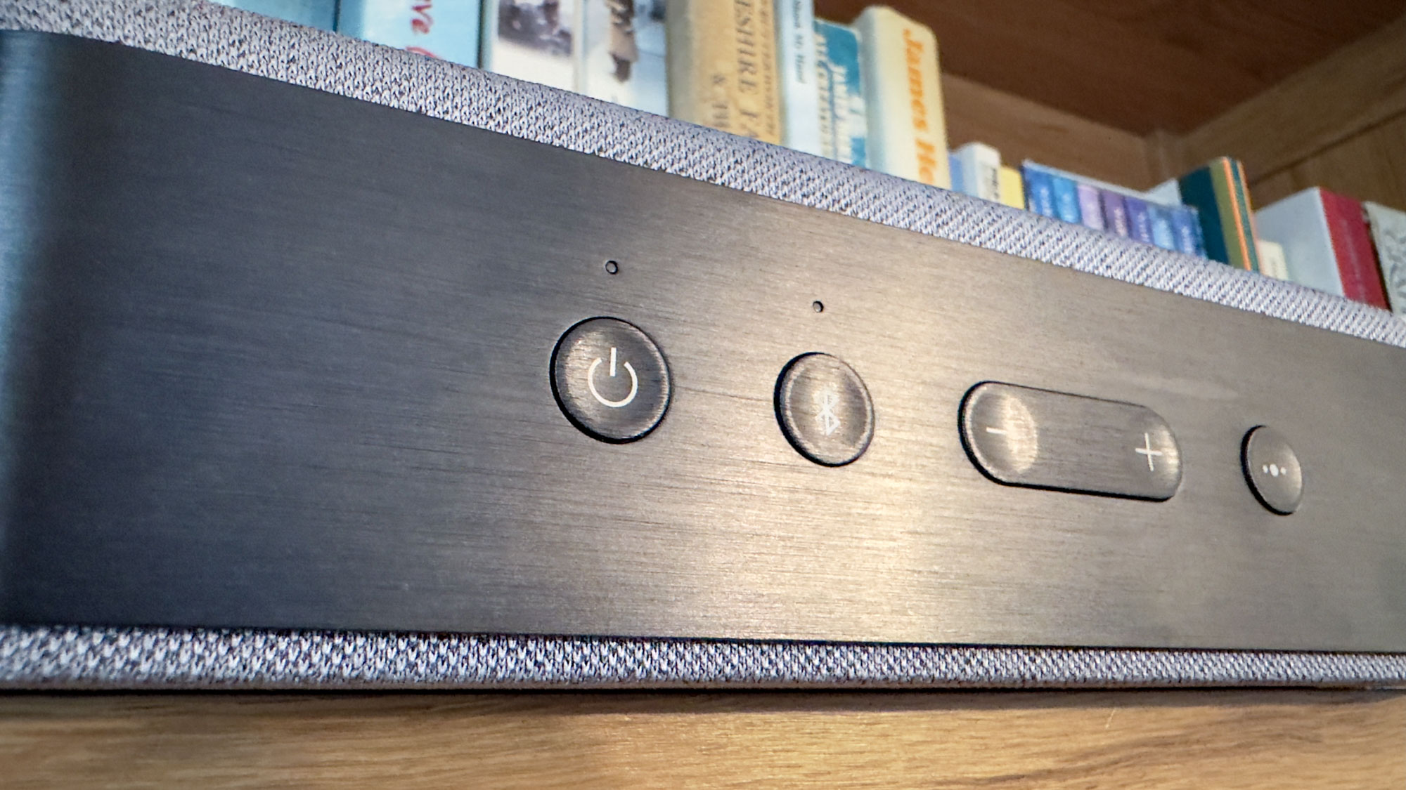 Bose SoundLink Home on a bookshelf