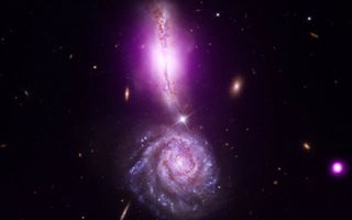 Colliding Galaxies Form Exclamation Point in Space