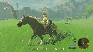 Link rides a horse in The Legend of Zelda: Breath of the Wild