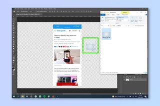 A screenshot showing the steps required to add a background in Adobe Photoshop