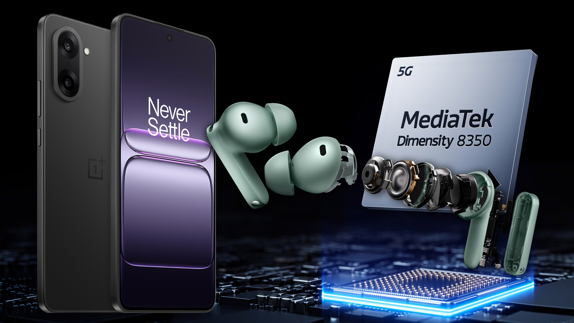 OnePlus Nord CE5, OnePlus Buds 4 and MediaTek Dimensity 8350 chip renders