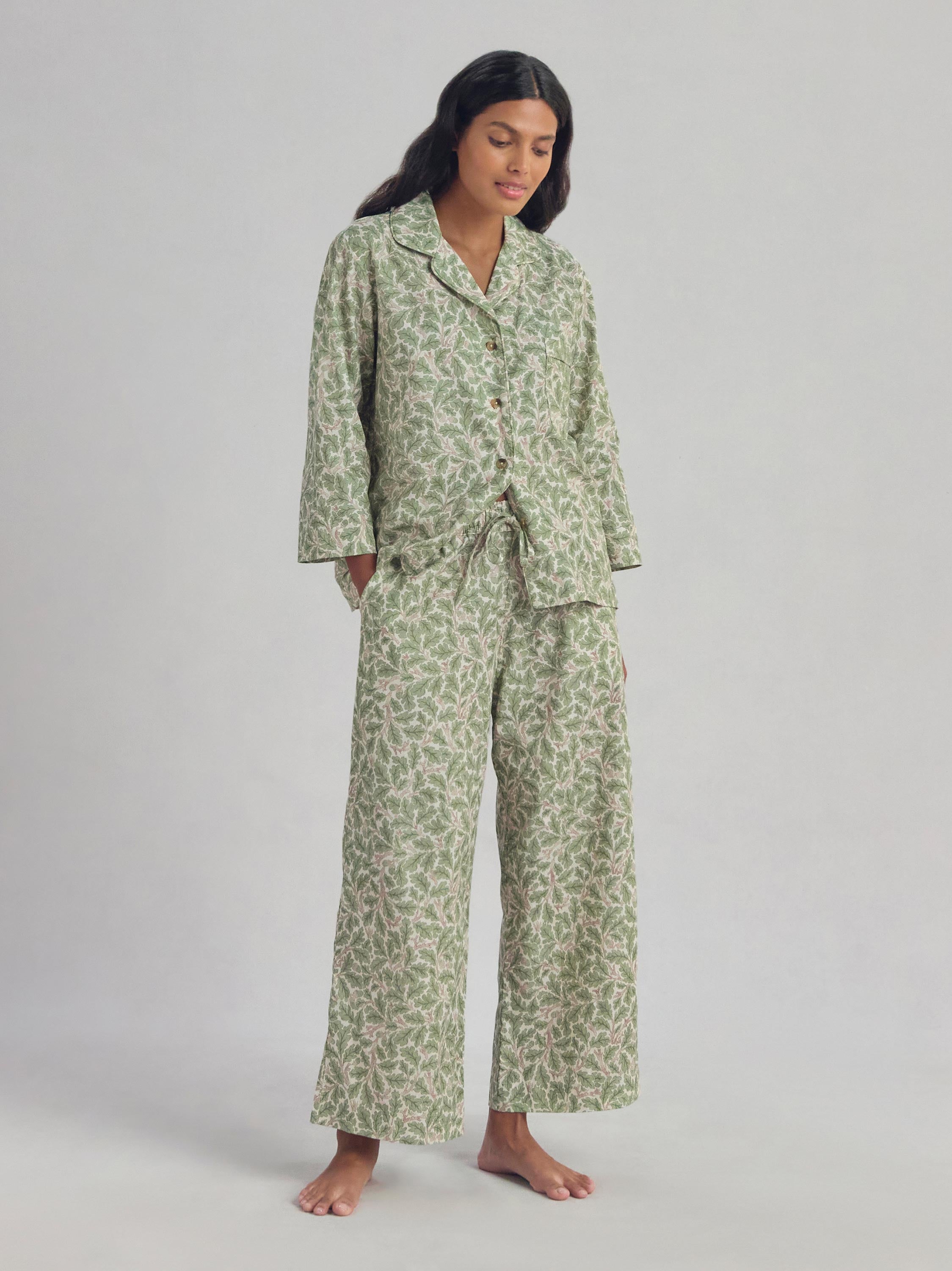 Leafy Arbour Oak Cotton Trouser Set