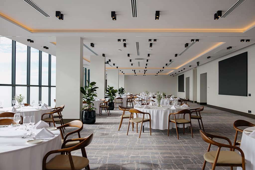 The dining spaces at the Crowne Plaza Adelaide Mawson Lakes.