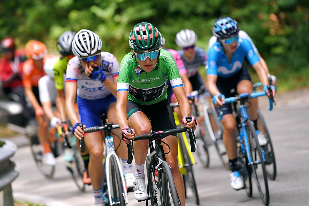 Sofie De Vuyst of Belgium and Team Parkhotel Valkenburg Green Mountain Jersey