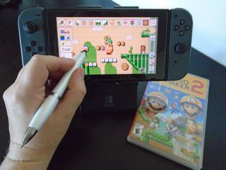 Using a stylus on Switch to play Super Mario Maker 2